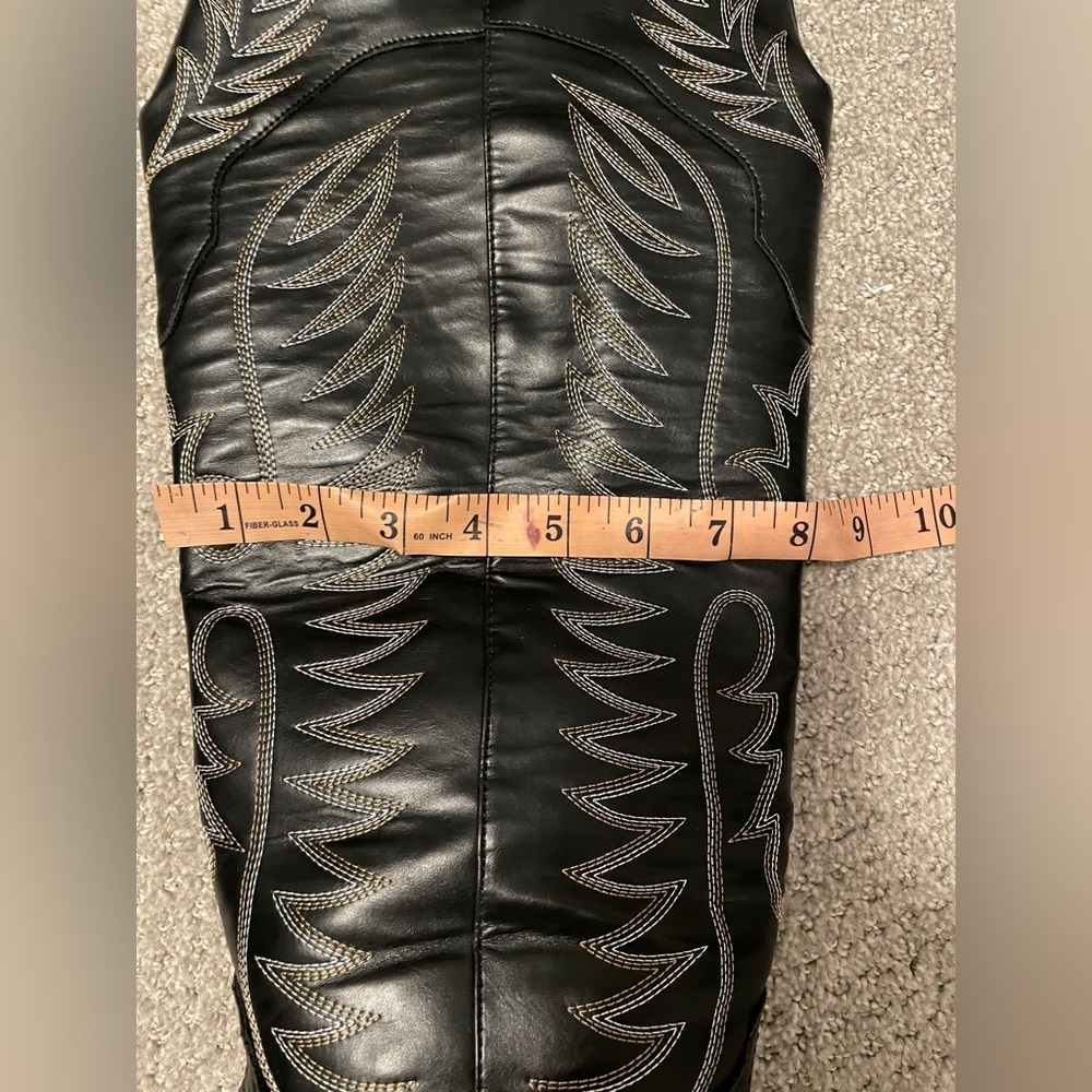 ASOS Chester Contrast Stitch Western Knee Boot - WIDE Fit - Picture 7 of 8